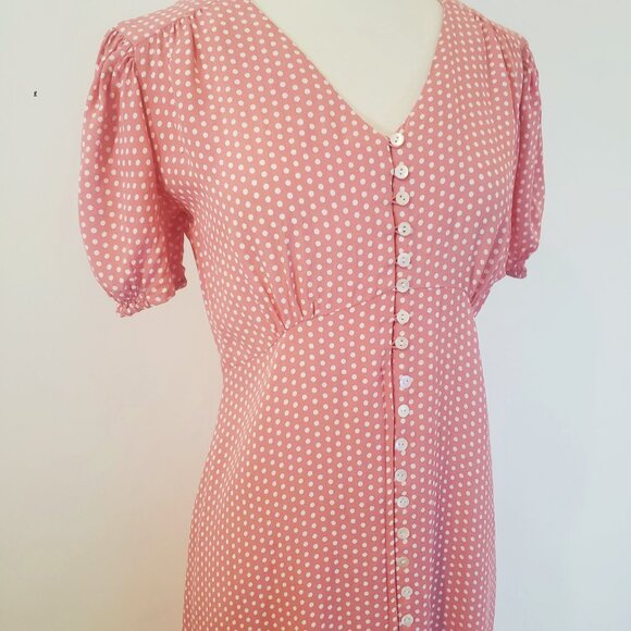 Pomodoro Coral Polka Dot Dress - Picture 4 of 13